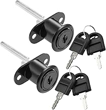 Litensh 2PCS Archiviazione Cabinet Plunger Lock con chiavi diverse, Serratura del cassetto, Serratura della scrivania, Serratura dell'armadio, Armadio Lock Lock, Armadio Lock (Nero)