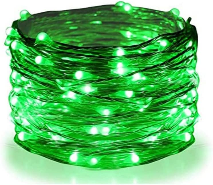Lexton Decorative Fairy Copper LED String Light | 10 Meter Long, USB Plug-in, Copper Wire | Best for Indoor & Outdoor Decorations, Diwali, Christmas (Pack of 1, Green)