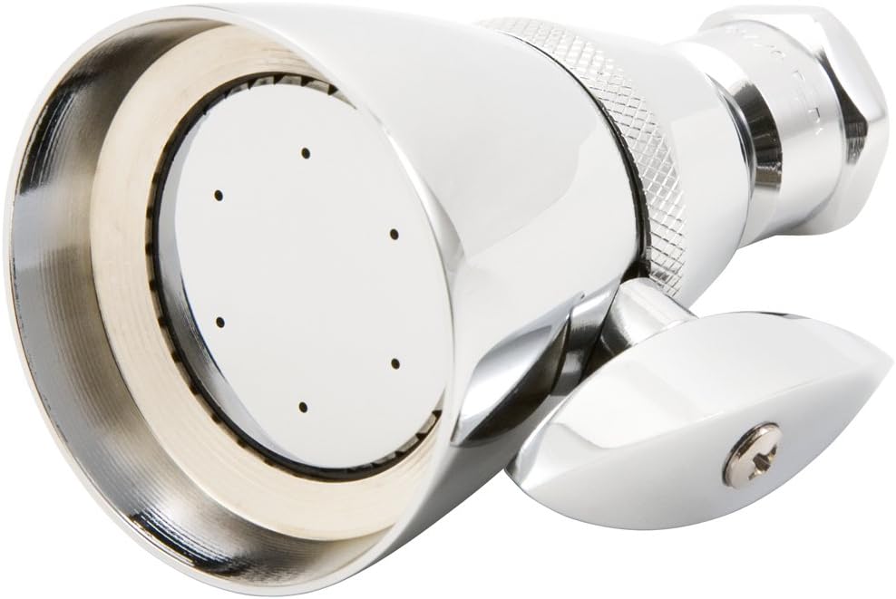 Body Moods Solid Brass Adjustable Fixed Shower Head - 2 Spray Settings, Chrome
