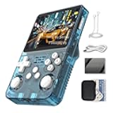 R36S Handheld Game Console 3.5-in 640*480 IPS OCA Screen 3200mAh Opensource System RK3326 Blue Transparent