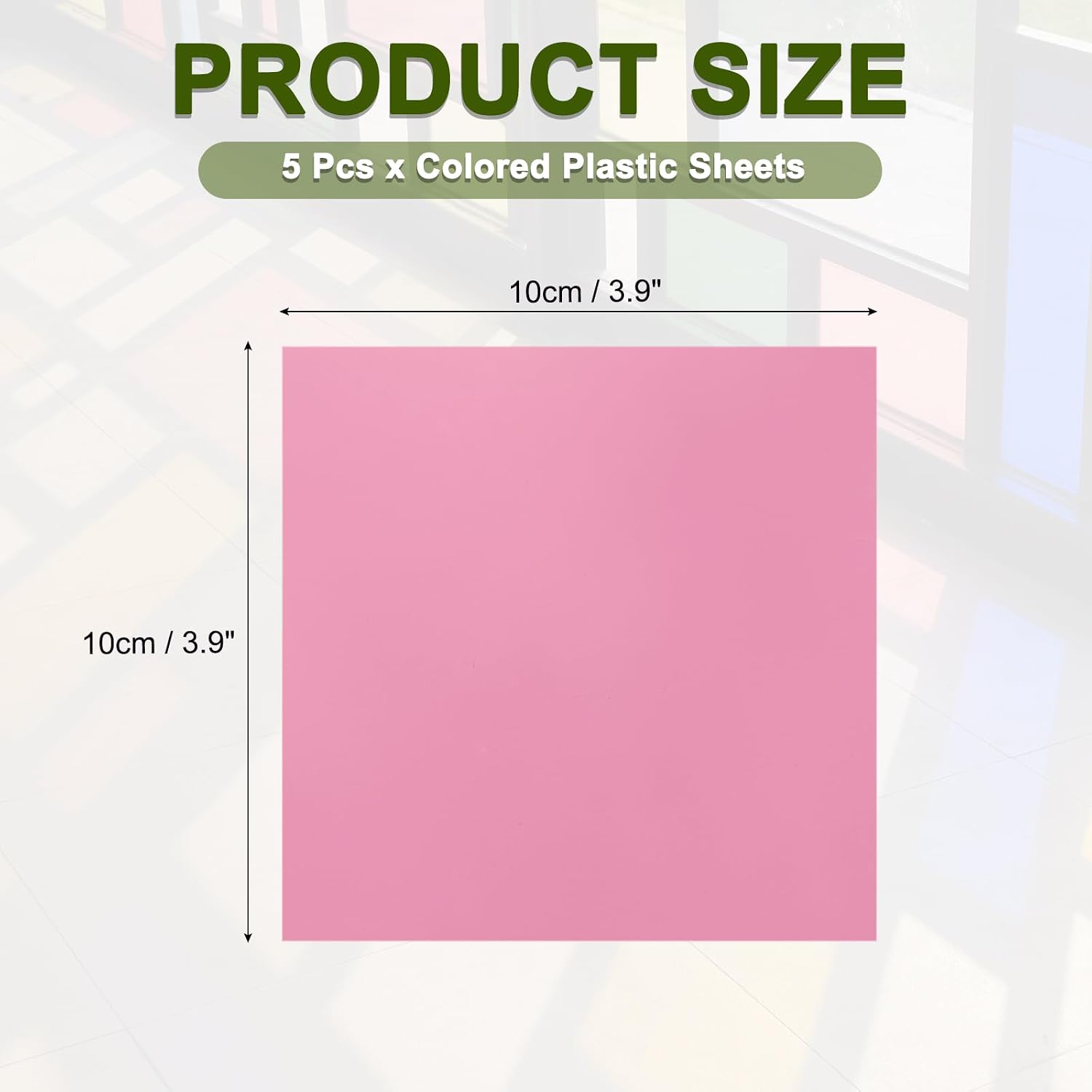 MECCANIXITY 5 Pcs Colored Plastic Sheets Filter 3.9x3.9 Pink image 2