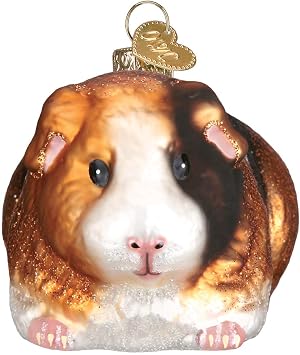 Old World Christmas Guinea Pig Glass Blown Ornament for Christmas Tree, Handcrafted Holiday Decoration, Pet Collection