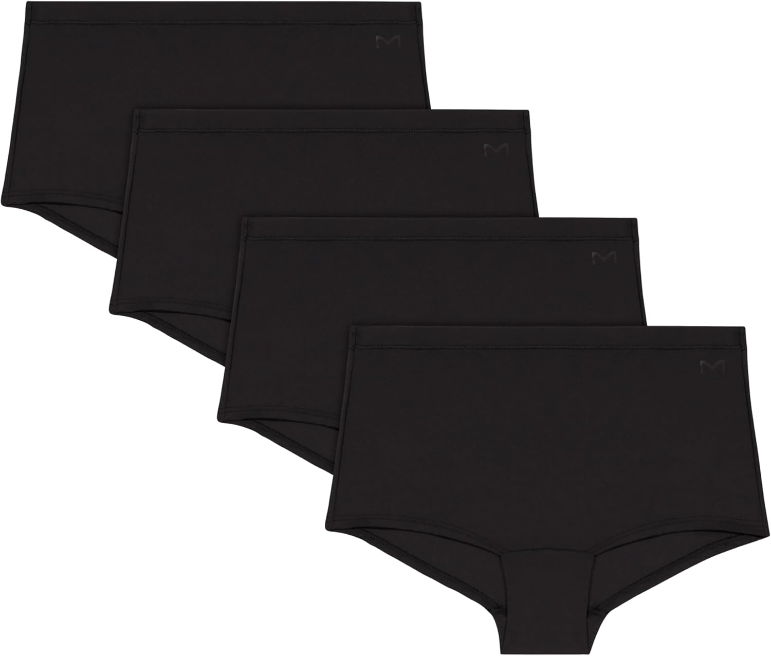 Maidenform Women's Underwear Boyshort, 4-pack, Mid-rise Full Coverage Microfiber Stretch, Buttery Soft Underwear Pack