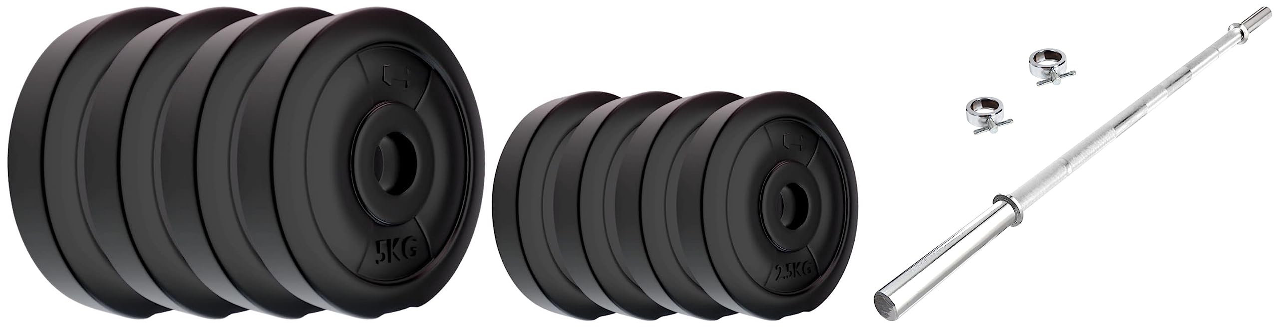 Kore 6 Feet Plain Bar with Two Locks for Weightlifting, Powerlifting and Crossfit & Kore RW PVC Plate-30KG (2.5 KG X 4 + 5 KG X 4) Weight Plate, Black (B0C99LVY35) Amazon Price History, Amazon Price Tracker