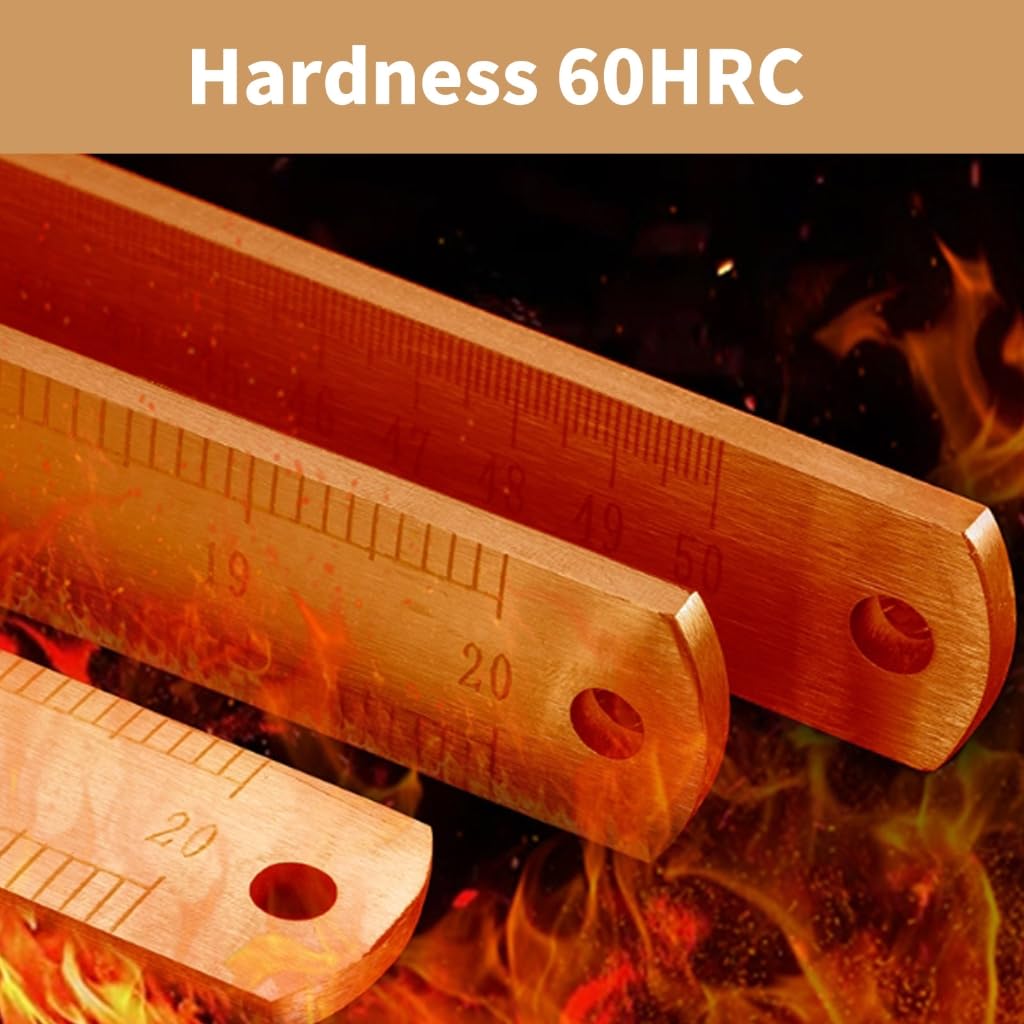 20 Inch Ruler Actual Size Heavy Duty Steel Ruler - 5mm Thick Dual Scale ...