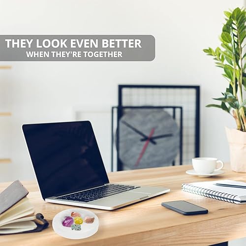 Miniatura 2 de Himalayan Glow WBM - Placa de carga de cristal de selenita de 3 a 4 pulgadas, cristales de recarga, estación de carga redonda marroquí, suministros