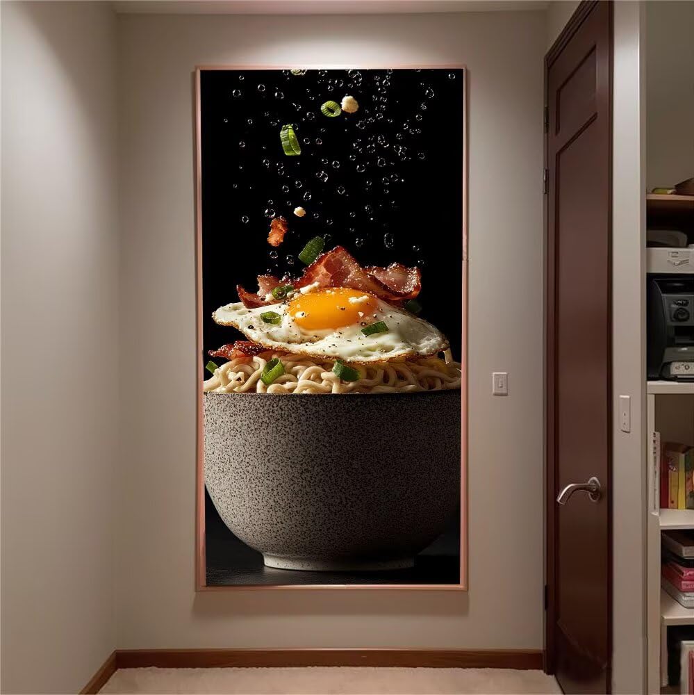 Diamond Painting Essen, Diamond Painting Erwachsene Kinder Nudeln, DIY Diamantmalerei Handwerk, Mosaikherstellung Crystal Strass Malerei Kit, Als Geschenk, Wanddekoration für Hause 50x100cm C-927