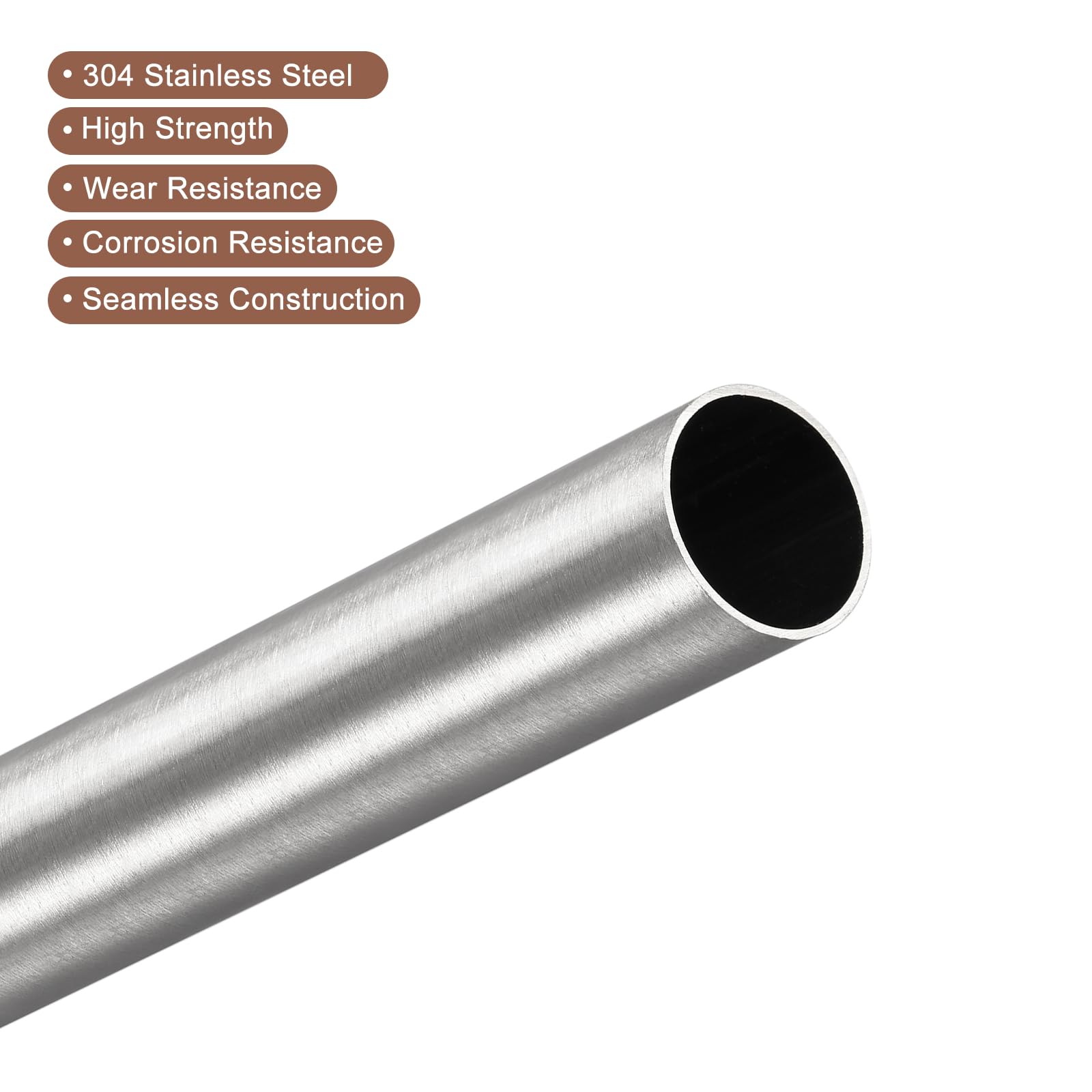 Sourcing Map Edelstahlrohr 6 Mm X 1 Mm – 200 Mm Länge, Geschliffen, 304 V2A – Für Handläufe, Geländer, Treppen, Terrassen & DIY