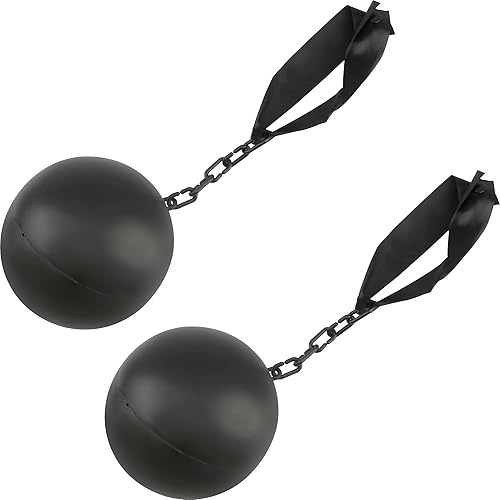 Miniatura 1 de Paquete de 2 bolas de prisión de Halloween y cadena de bolas de plástico para Halloween, cosplay, fiesta temática de prisión, accesorio de disfraz