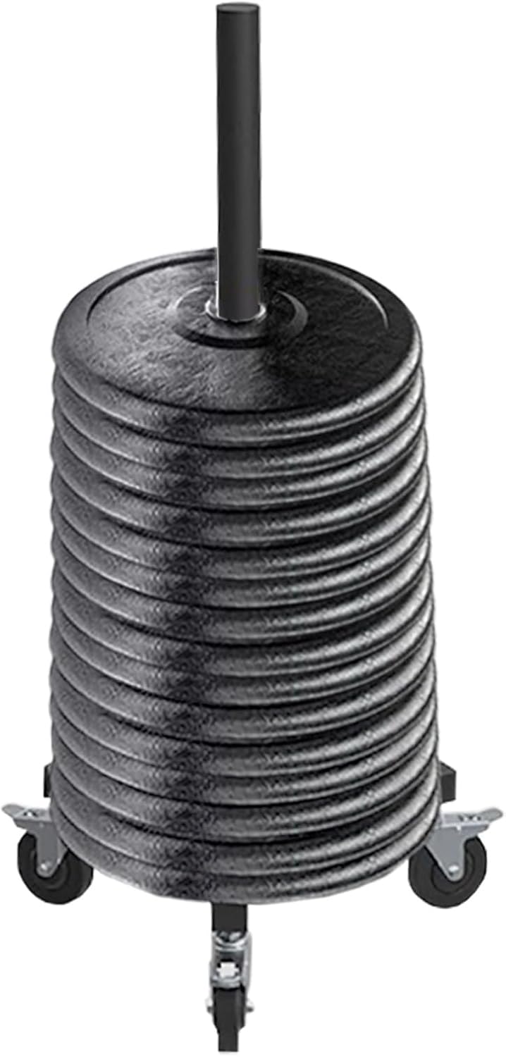 Movable Weight Plate Rack with Wheel, Portable Bumper Plate Holder for 1.9/0.8 in Hole Diameter Olympic Weight Plates, Vertical Storage Bars for Stack Plates