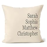 Customized Pillow Cover - Custom Pillow Case - Personalized Family Name Throw Pillow Cover for Mom, Personalized Pillow for Grandma with Grandkids Names, Custom Pillow Cover Personalized Gift - 18x18