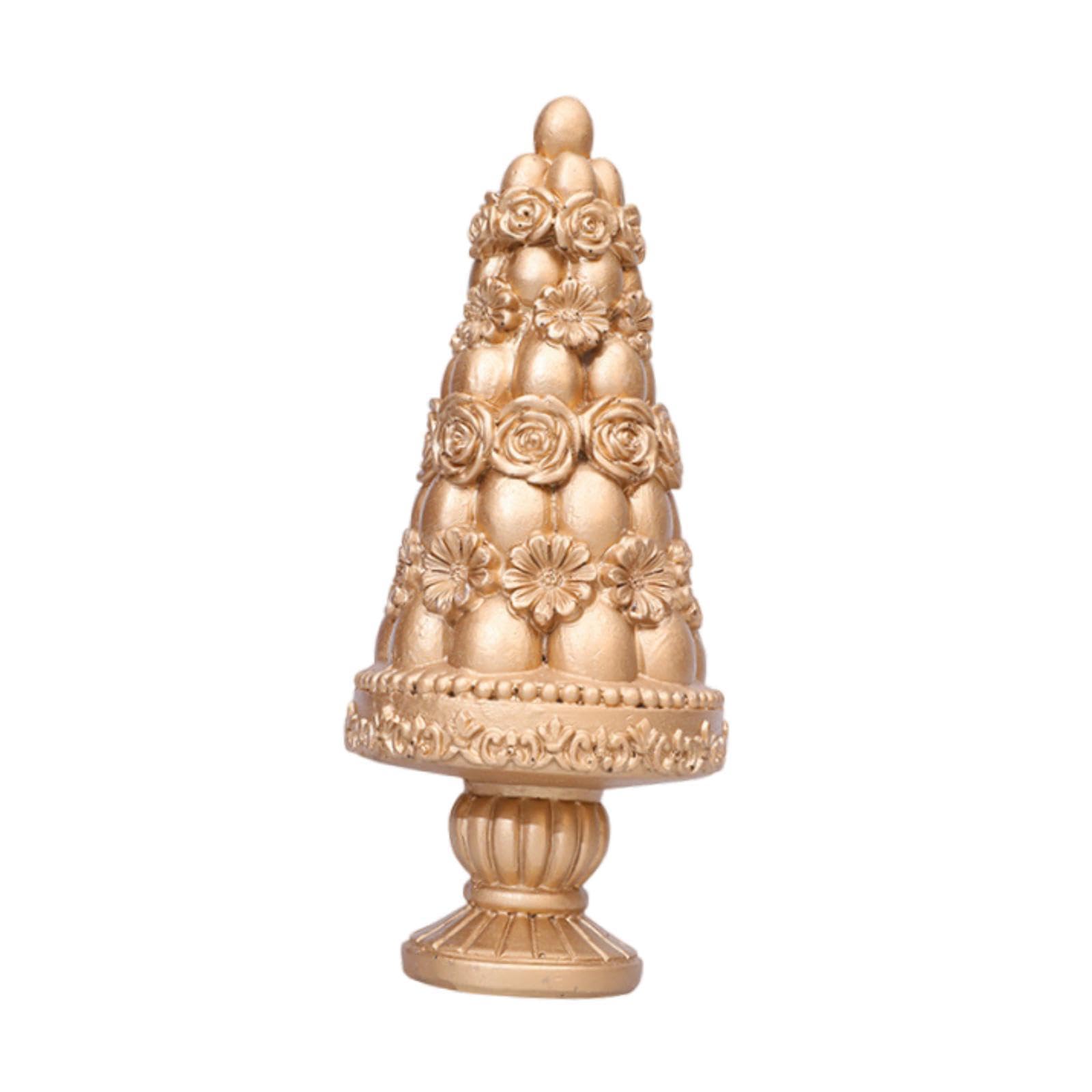 Easter Tree Figurine Table Centerpiece Resin Statue for Cabinet Indoor Shelf Gold-image-33