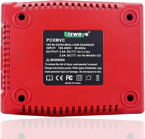Miniatura 7 de Biswaye Cargador rápido de batería de 18 V PCXMVC compatible con cable Porter de iones de litio de 18 V y batería NiCad NiMh PC18B PC18BLEX PCC489N