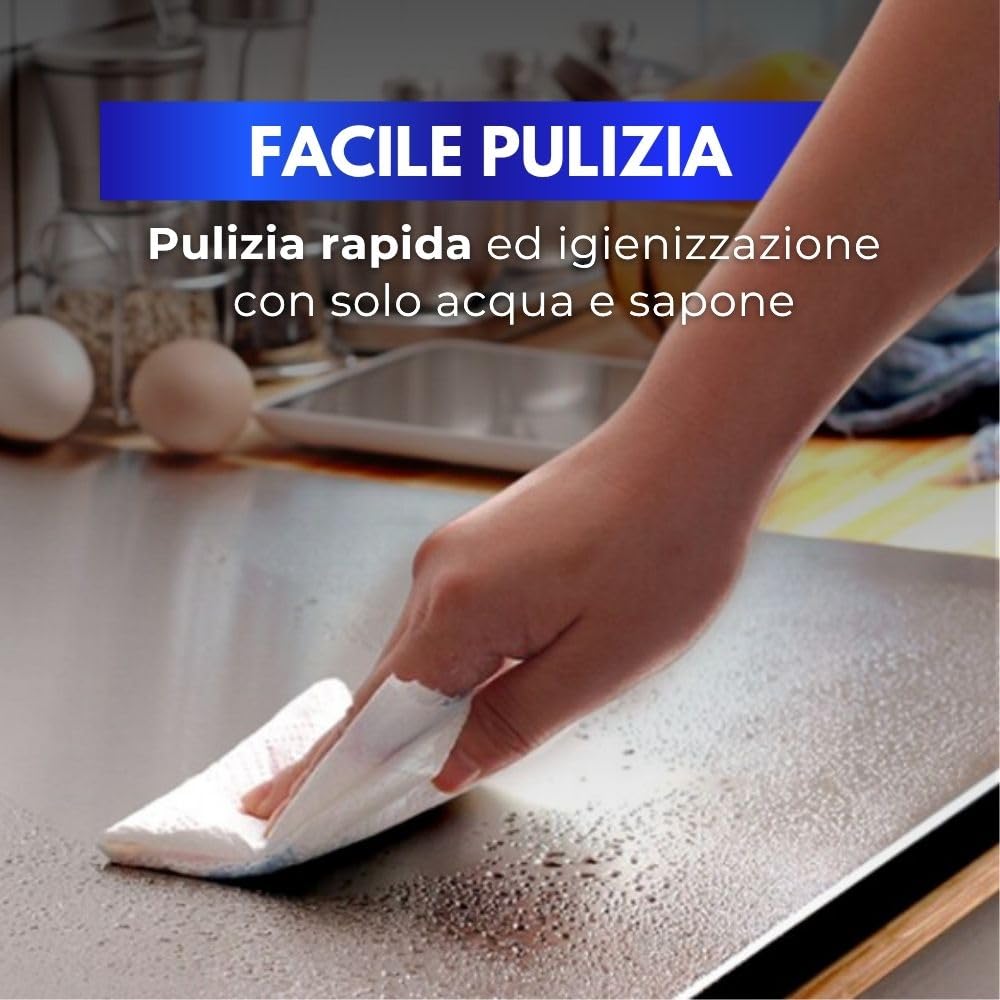 INOXLM Spianatoia per impastare Piano da Lavoro in Acciaio Inox Varie Misure per Cucina per Bar per Ristorante per impastare con Piega ed Alzatina (120X56 Piega 2 cm Alzatina 4 cm)