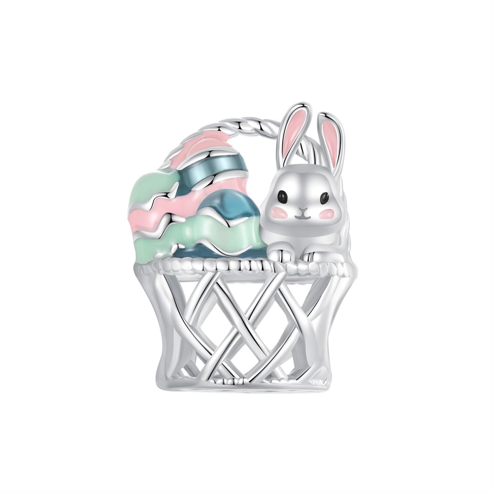Dijes de huevo de Pascua de plata para lucir en collares durante tus cenas especiales 8