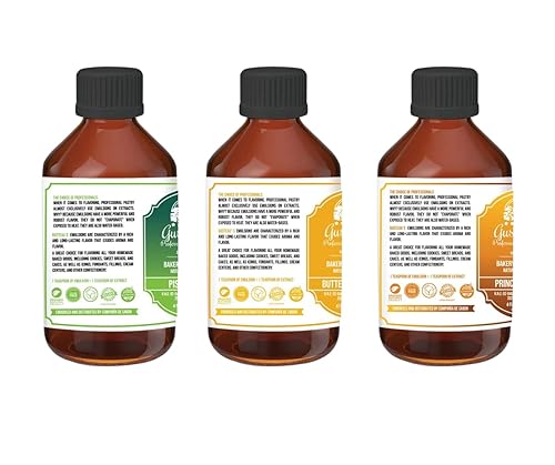 Miniatura 3 de Gusteau's - Paquete combinado de emulsión de panadería, (pistacho, mantequilla de vainilla, caramelo de príncipe), 4 onzas cada uno, sin alcohol,