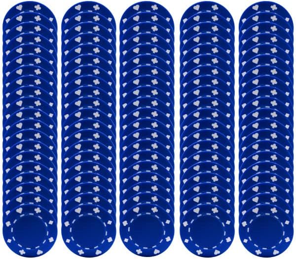 Trademark Games - Juego de 100 fichas de blackjack de 0.41 oz con diseño adecuado. Hecho de resina compuesta para Texas Holdem por Trademark Games