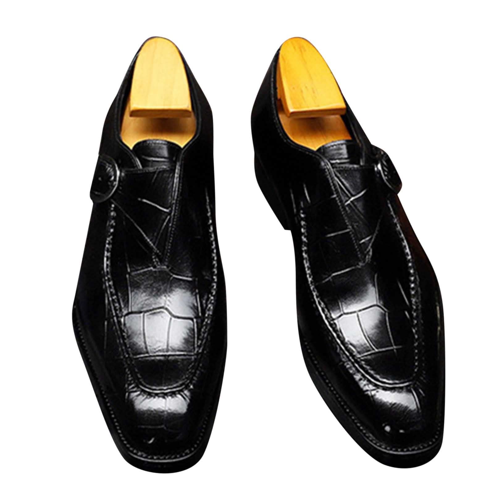 Scarpa Derby Uomo Pelle Artificiale Scarpe Vestite Eleganti Scarpe Per Il Tempo Libero con Fibbia Regolabile Classico Casual Urban Commerciale per Ufficio Costume