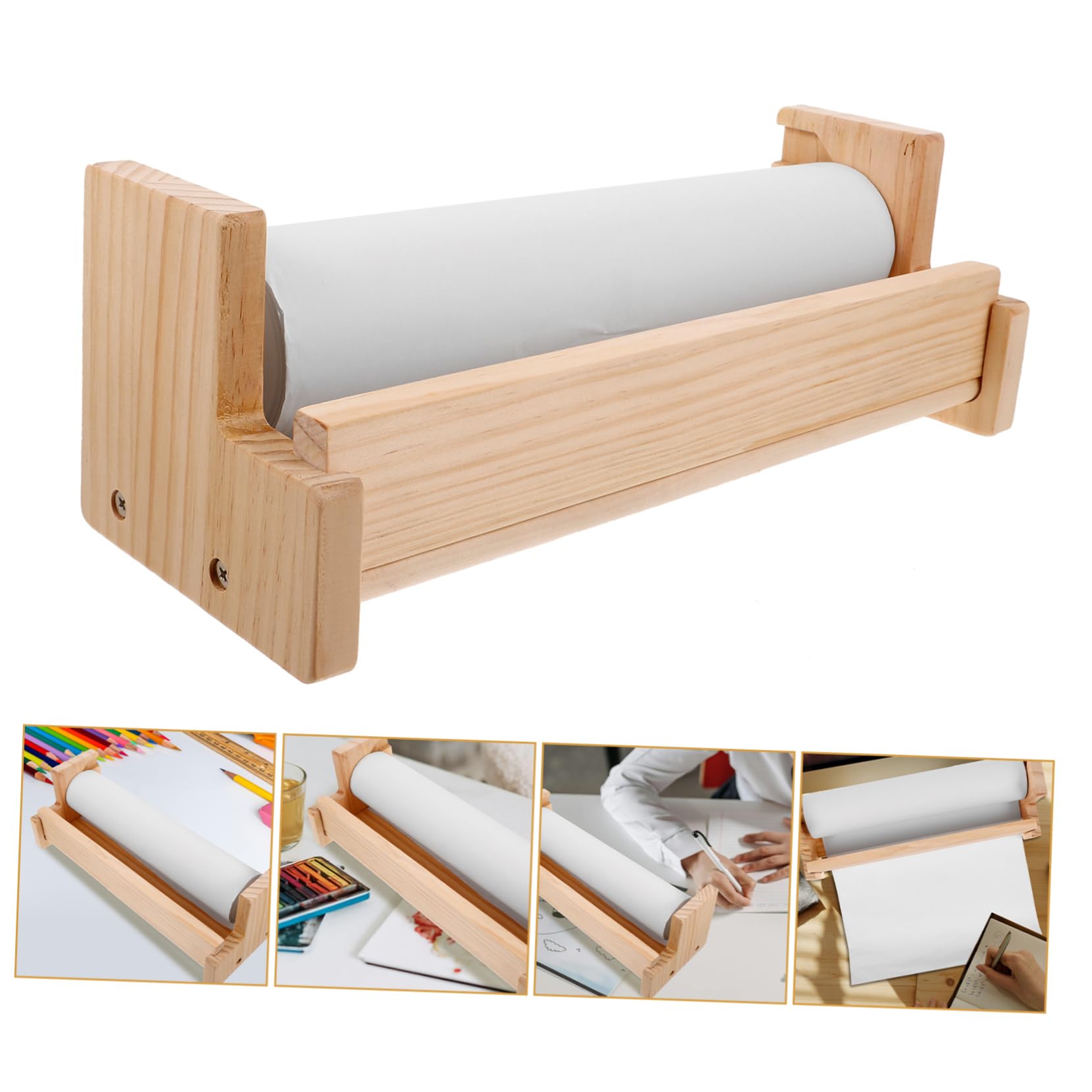 Anneome Cavalletto da Tavolo in Legno per Ragazzo Ragazza Rotolo di Carta per Attività Creative, Multifunzionale e Salvaspazio per Disegno e Pittura