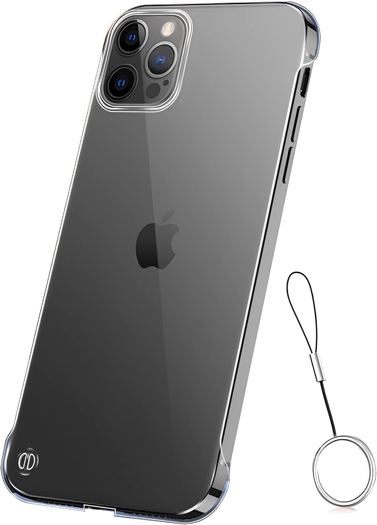 Ultra Thin Case for iPhone 14 Pro Max (6.7"), Frameless Translucent Matte Hard PC Back with Shock Absorption TPU Bumper Slim Cover Built-in Full Camera Coverage with Non-Slip Rope Pull Ring, Clear