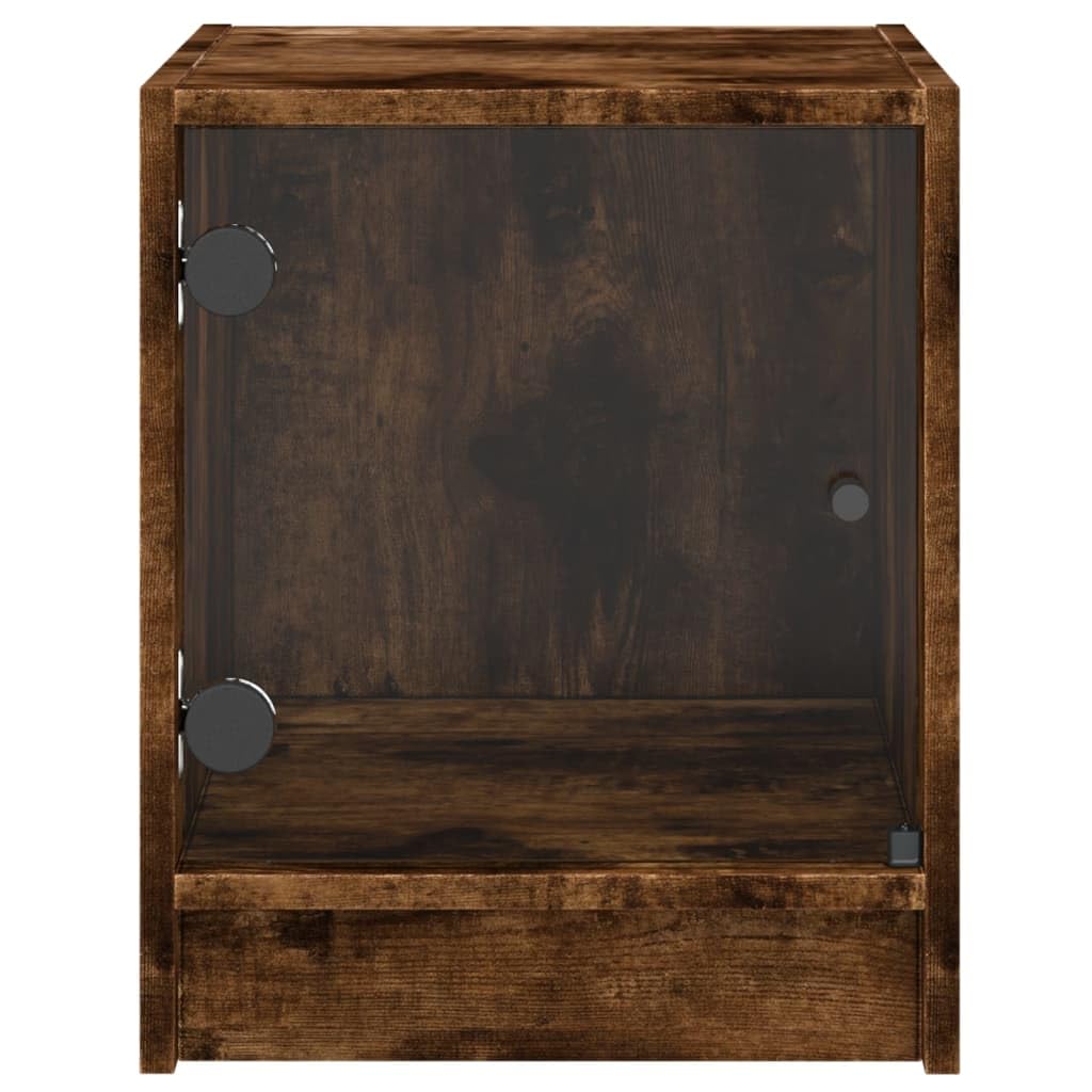 Elegante Nachttische mit Stauraum und Glastüren aus langlebigem Holzwerkstoff für Schlafzimmer und Wohnbereich