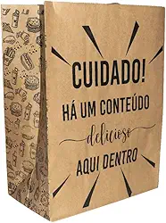 Saco Papel Kraft Pequeno Embalagem Para Delivery, Lanche - 100 un (CUIDADO)