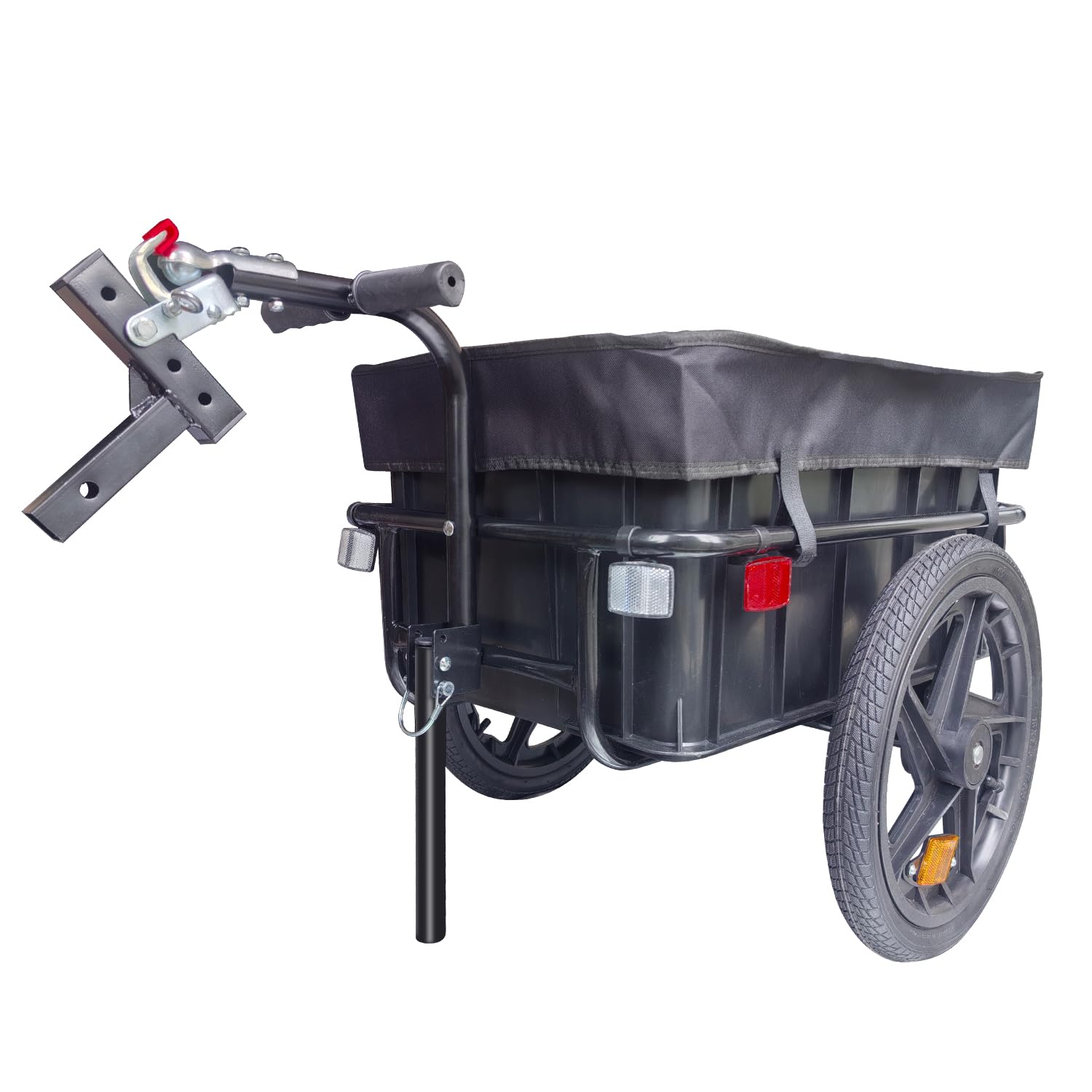 Mobility Scooter Cargo Trailer Heavy Duty with Large Tires and Cover (Only Works with Scooters with 1" x 1" Hitch Receiver)