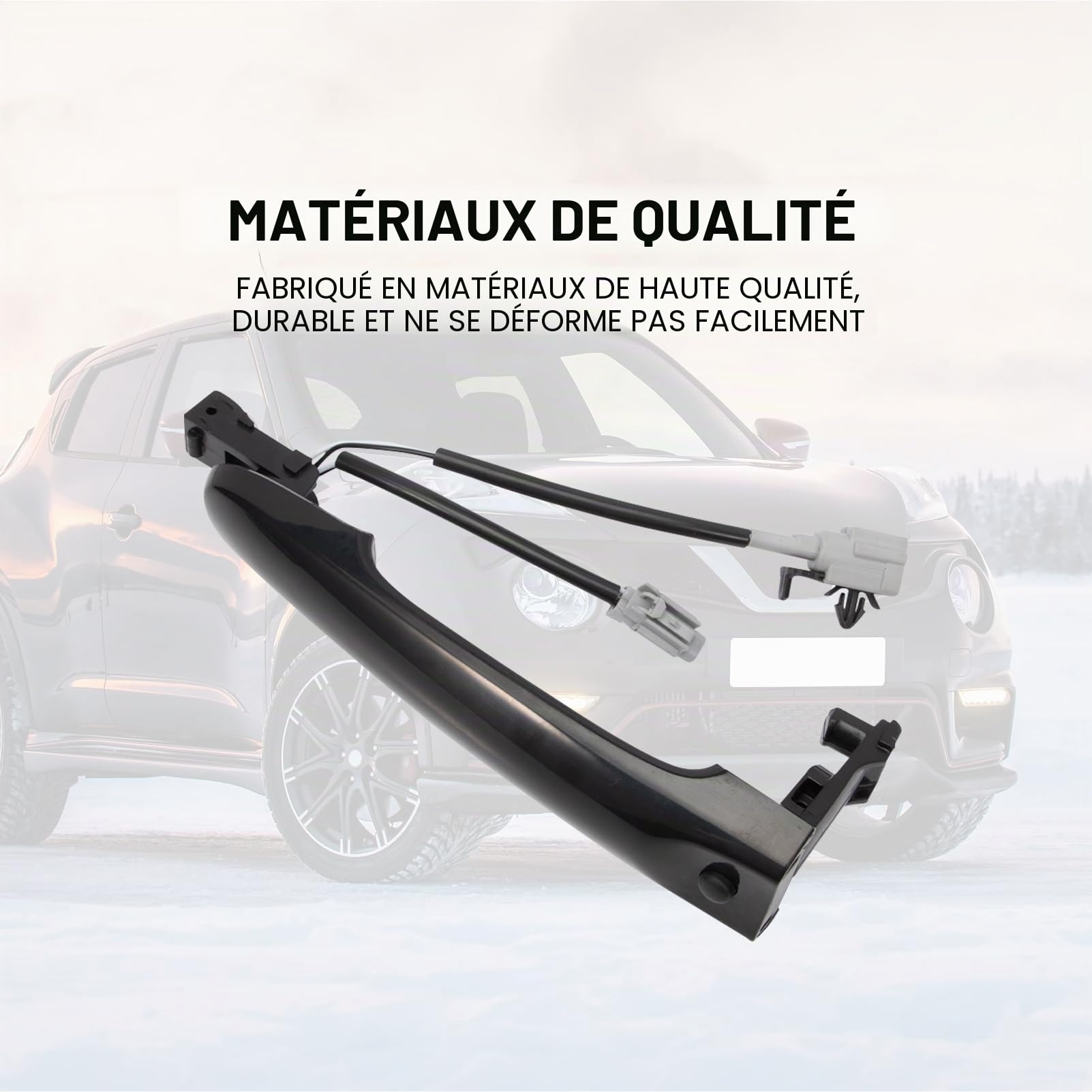Poignée Porte avec Nissan Juke F15 2010-2022 Poignée Extérieure Avant Gauche Côté Conducteur Noir 80644-1FA5A 80644-3WC2A 80640-3WC2A
