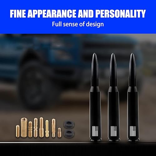 Miniatura 4 de gunhunt 1 PC Diseño de Bandera Americana Antena para Coche y Camión, Antena de Bala para Coche y Camión, Diseño Antirrobo Mejora la Señal Reemplazo