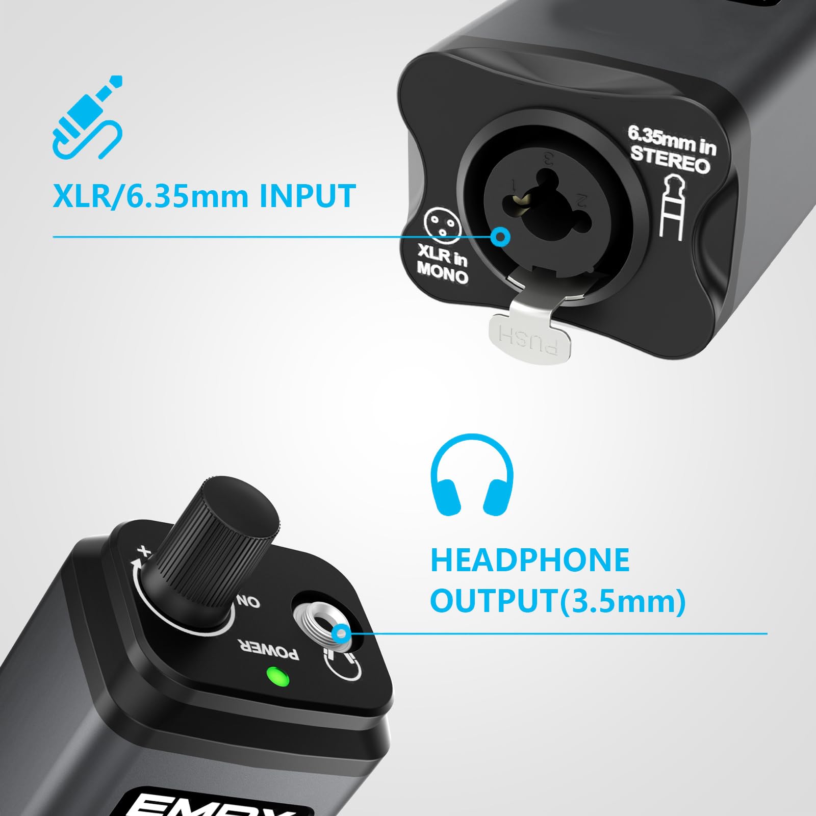 Klarer akustischer Kopfhörerverstärker, 24 Bit, 192 kHz, kompatibel für Mobile Computer und Instrumente, Bühnenmonitor Verstärker