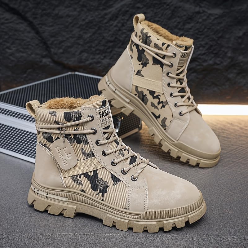 Men Winter Shoes Men's Snow Boots, Warm Plush Lining Hiking Shoes for Outdoor, Fall/Winter 6