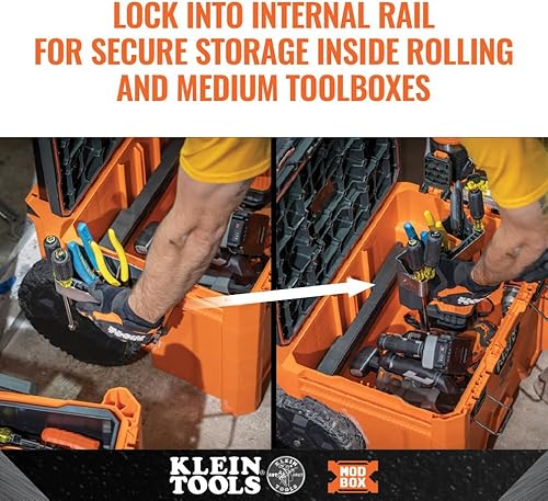 Miniatura 5 de Klein Tools Portaherramientas MODbox de 54814 MB, sistema modular de almacenamiento de herramientas, accesorio de montaje lateral, fácil fijación
