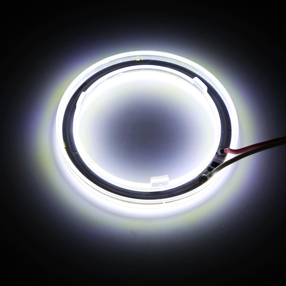 Anneaux Angel Eyes LED COB Pour Phares - 60mm, Blanc, 12V, Pour Voiture Ou Moto (1 Paire)