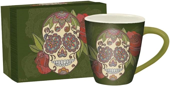 Lang Artisan Sugar Skull Café Mug , 17 oz, Multi
