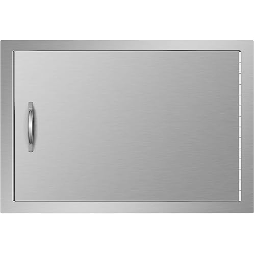 VEVOR BBQ Access Door 24W x 17H Inch, Horizontal Single BBQ Door Stainless Steel, Outdoor Kitchen Doors for BBQ Island, Grill Station, Outside Cabinet