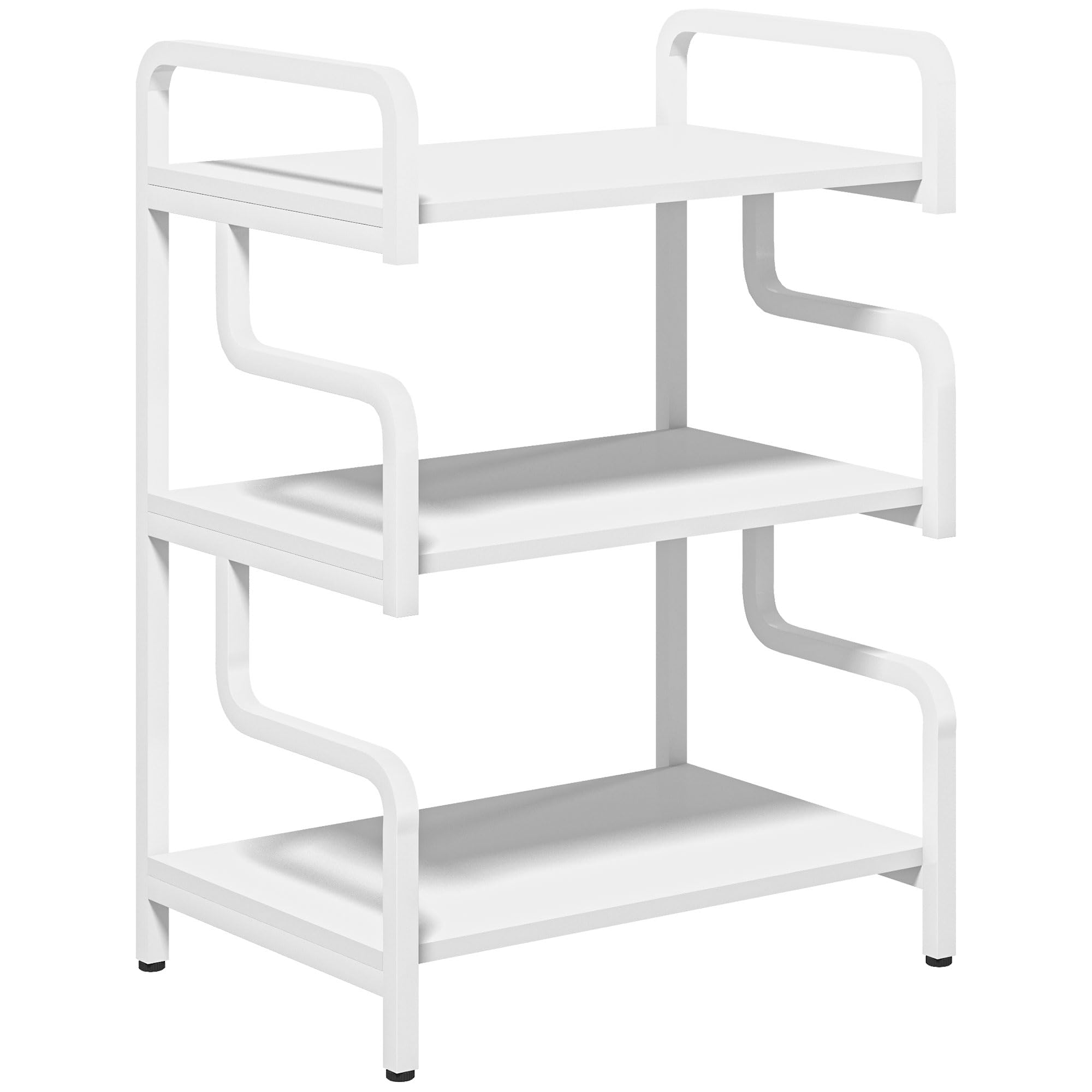 HOMCOM Supporto Porta Stampante a 3 Ripiani, Supporto Stampante, Moderno e Salvaspazio in Acciaio, per Casa, Studio, Ufficio, Stile Industriale, 55x40x77 cm, Bianco