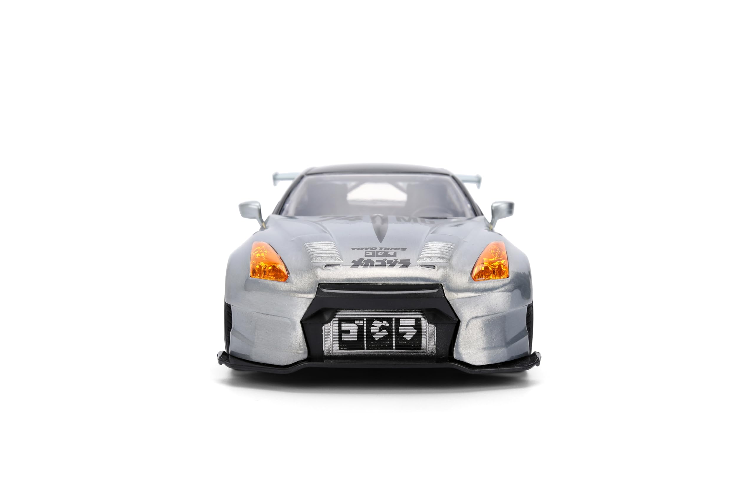 Jada Mechagodzilla z 2009 Nissan GT-R R35 Ben Sopra - 1:24 Anime Hollywood Rides - odlewane samochody i figurki - otwierane drzwi, kaptur i bagażnik - kolekcja - wiek 8+ - wielokolorowy