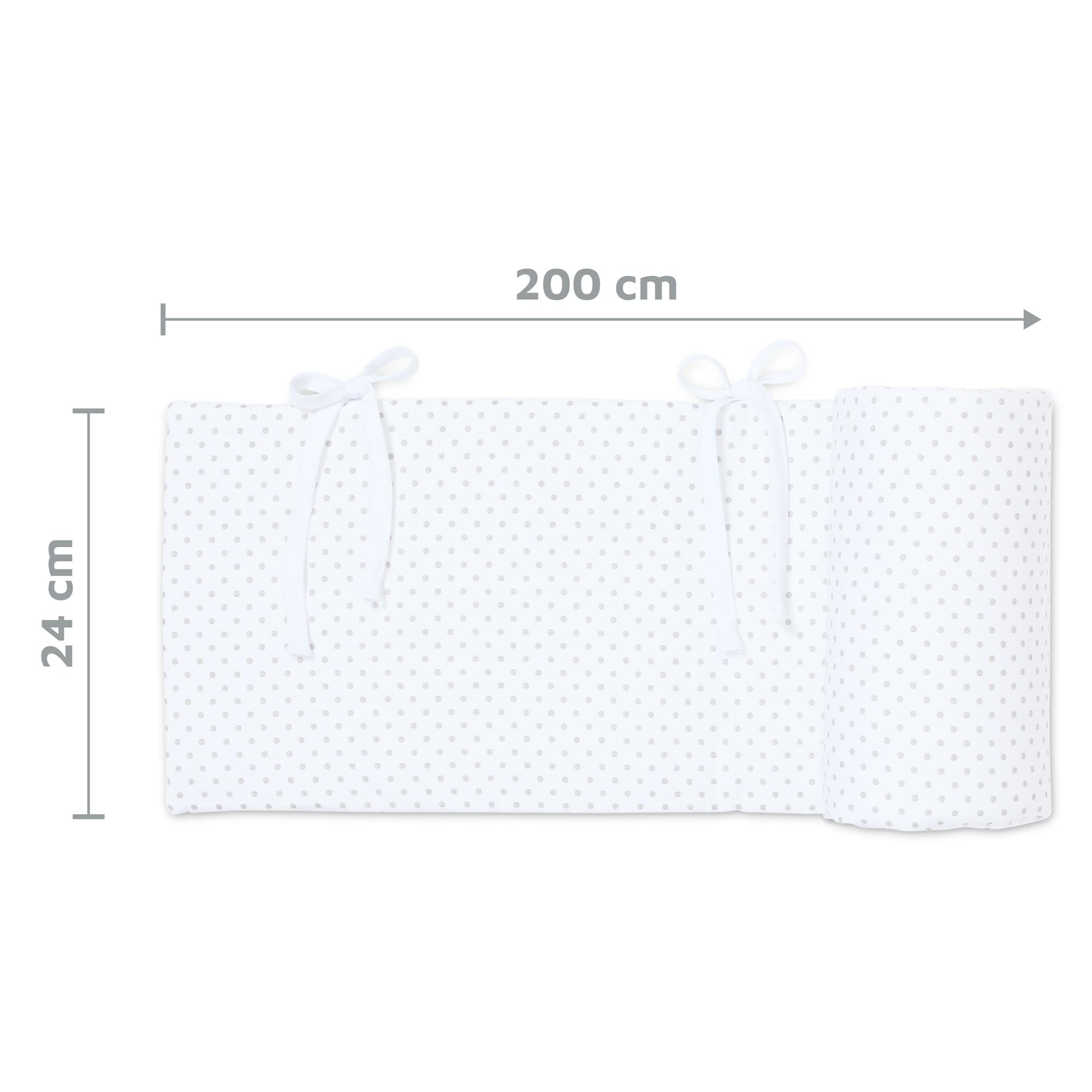 babybay Nestchen Piqué passend für Modell Boxspring XXL, weiß Punkte perlgrau