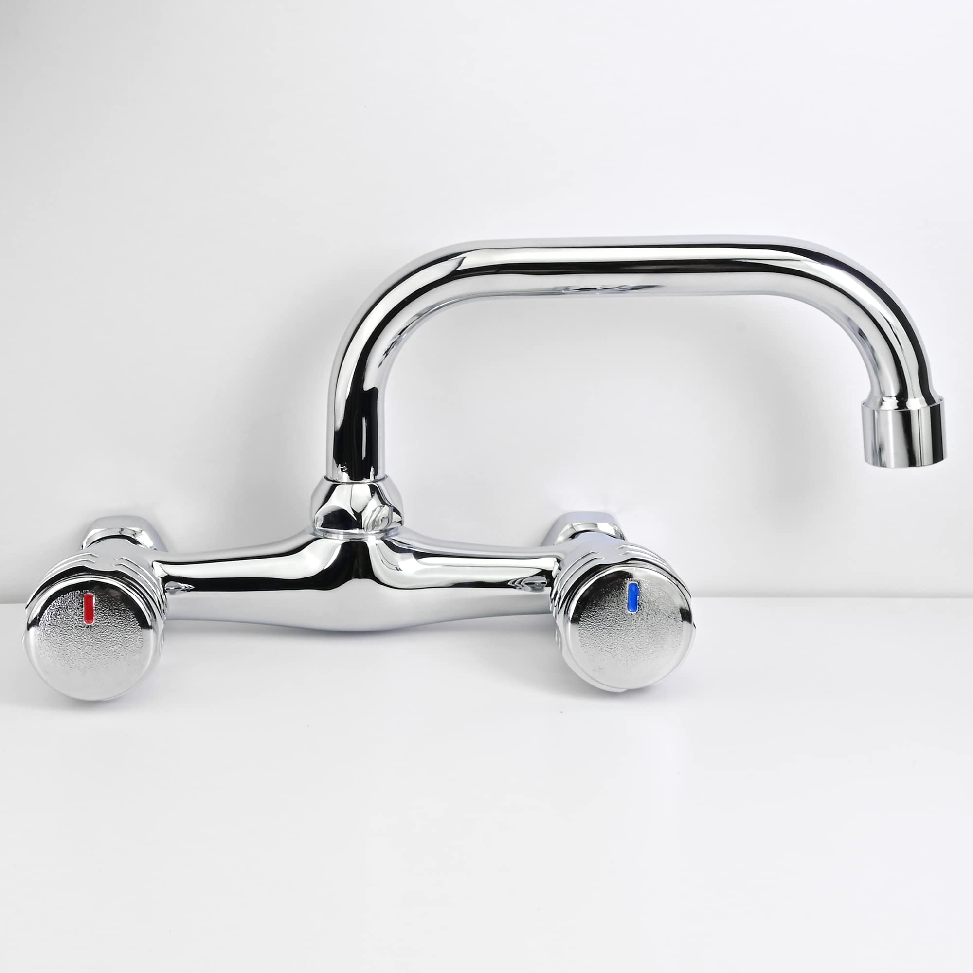 Mprofi MT® Grifo de Cocina de Pared Cromado | Mezclador Monomando para Fregadero y Lavabo | Grifería con Alcachofa Extraíble | Cuerpo de Latón para Sistemas de Agua a Presión