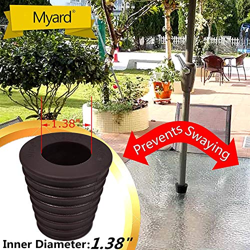 Myard Umbrella Cone Wedge Shim for Patio Table Hole Opening or Base 1.8 to 2.4 Inch, Umbrella Pole Diameter 1-3/8" (35mm, Dark Brown) - Thumbnail 2