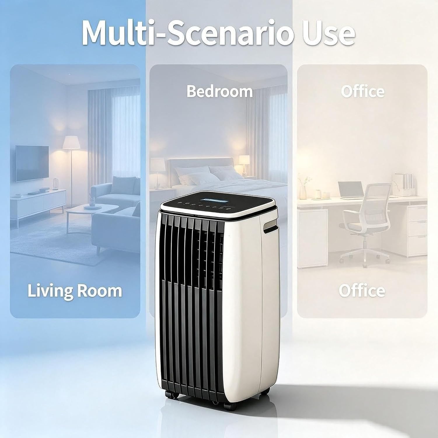 Aire Acondicionado Portátil 14000 BTU, 2 en 1 Frío y Calor, Unidad Móvil Autónoma con Ruedas y Mando a Distancia, Equipo de Clima para Todo el Año, C+hot & Cold 12000 Btu, C+Hot & Cold 12000 BTU