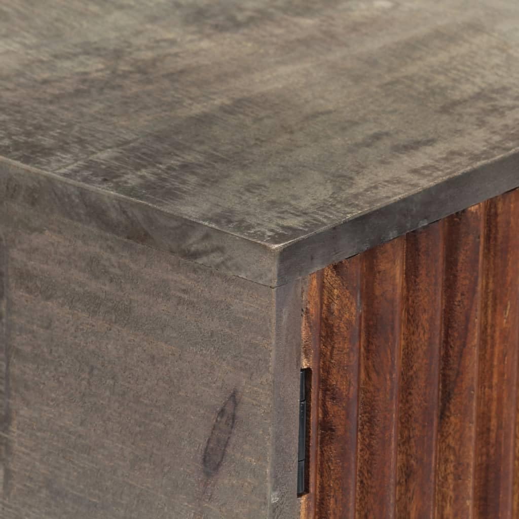 Mesa consola clásica de madera maciza de mango con 2 puertas y 2 cajones, mesa estable y patas robustas para un interior elegante y un almacenamiento práctico