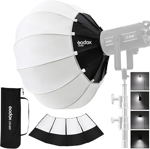 Godox CS-65D - Modificador de luz suave de 26 pulgadas 25.6in de ajuste rápido con falda + bolsa de transporte, compatible con Godox Bowens Mount