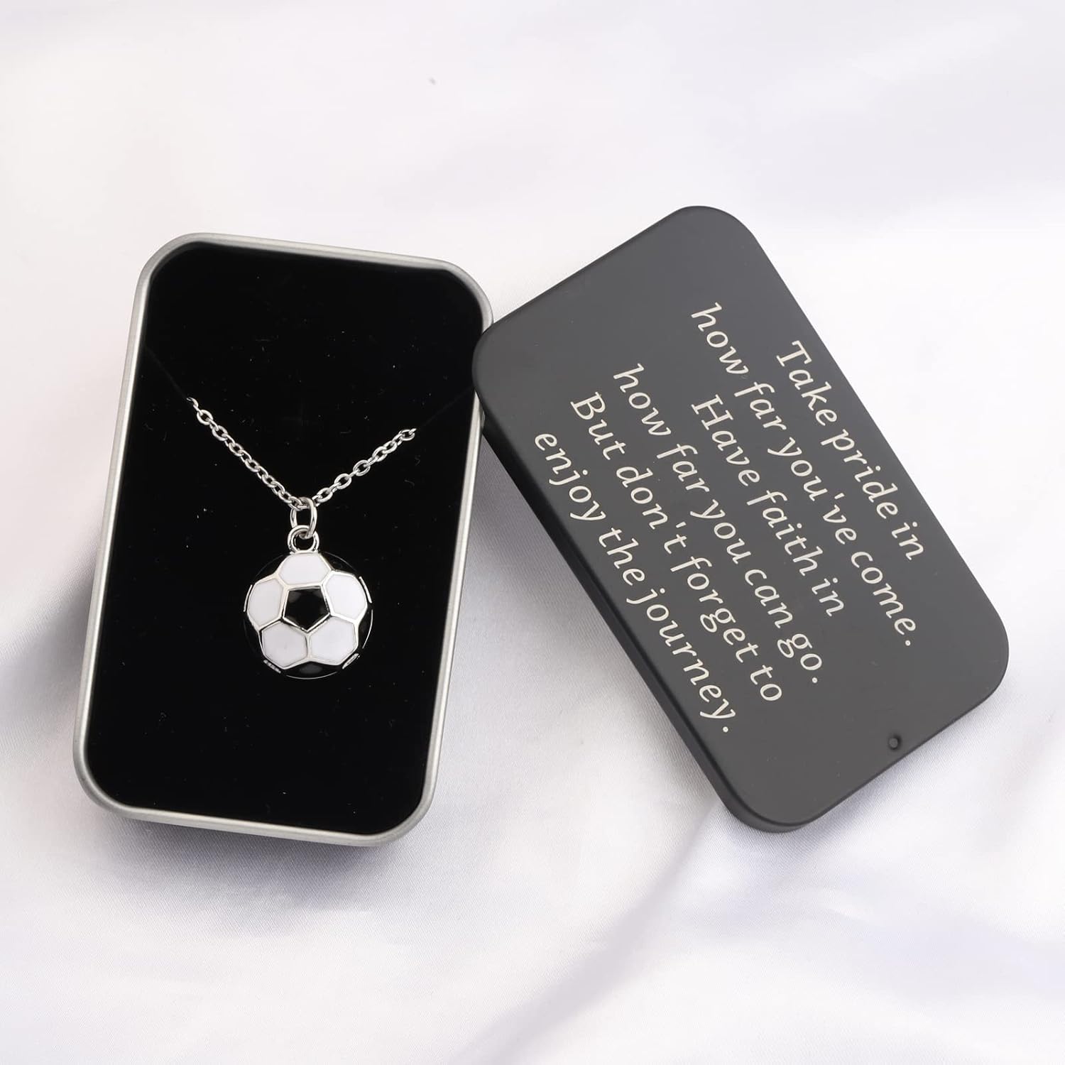 FUSTMW Soccer Necklace Soccer Player Gifts Soccer Ball Necklace Pendant Jewelry Gifts for Soccer Lovers Soccer Team Gift - Image 3
