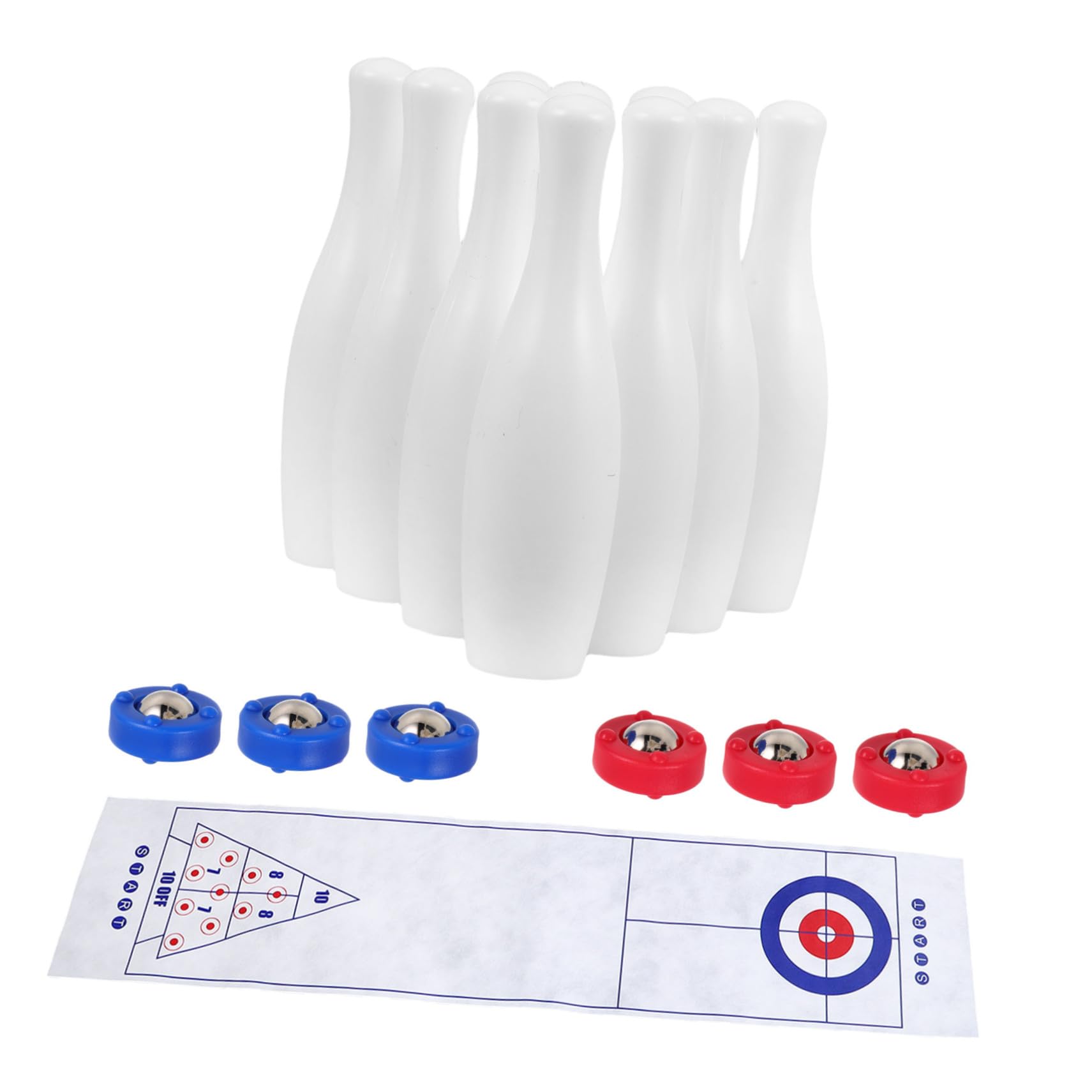 Juego de bolos para escritorio BESPORTBLE de madera mini juego de mesa 8