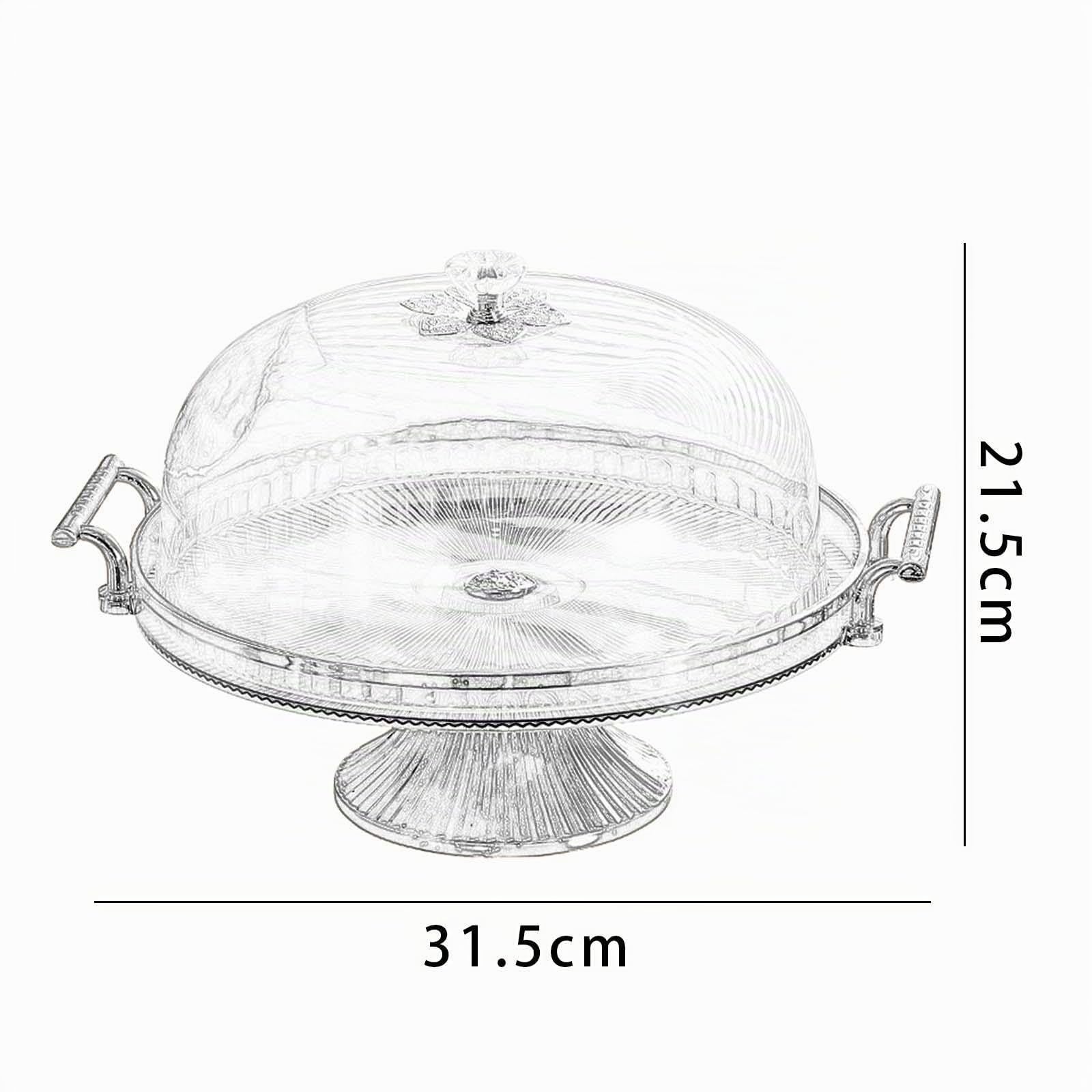 Colcolo Piatto da Portata per Dessert, Alzata per Torta con Coperchio a Cupola, Piatto da Portata Rotondo e Multifunzionale per Biscotti, Cupcake, Muffin, Chiaro