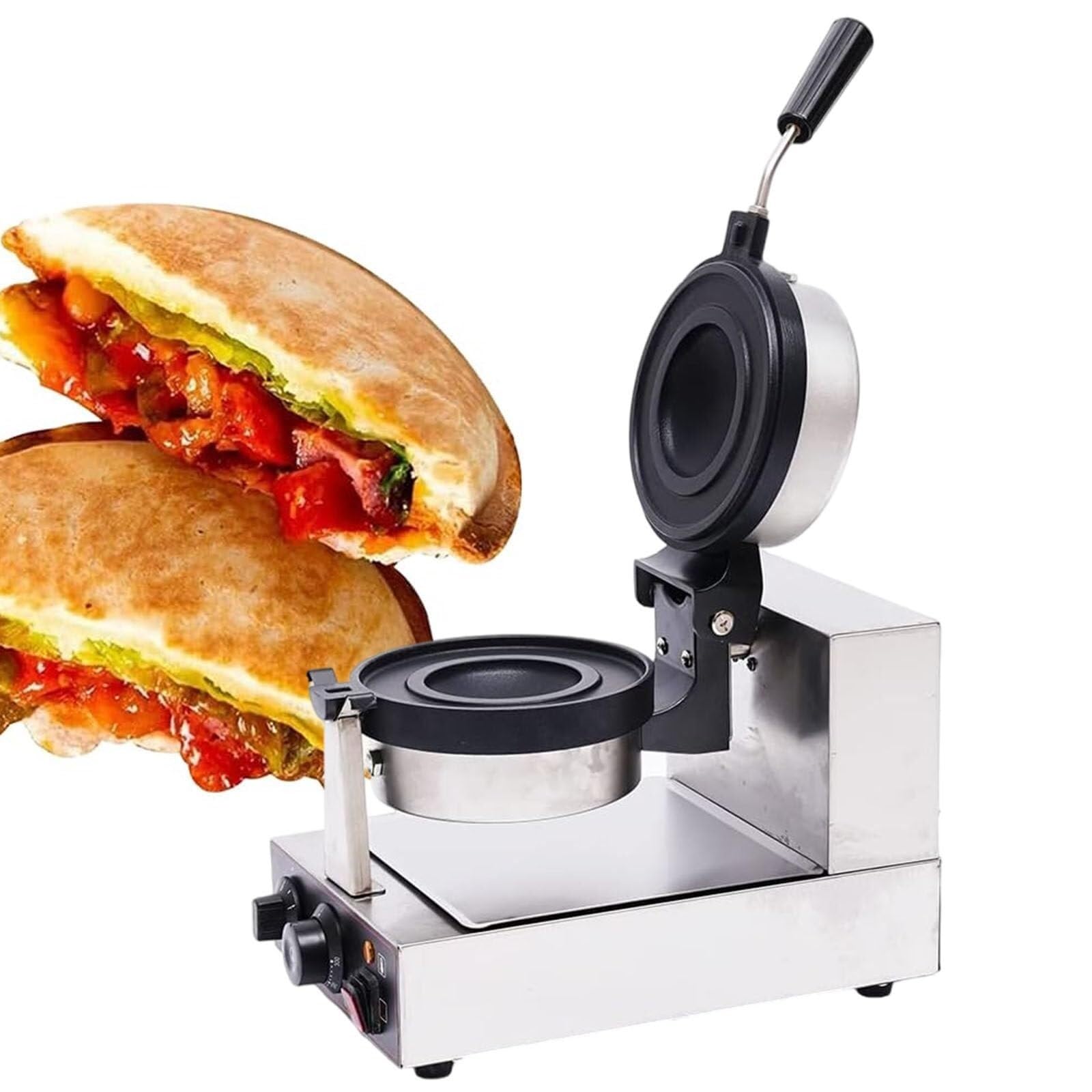 Macchina per hamburger, macchina per hamburger e gelato, 1300W/2600W, macchina elettrica per hamburger e waffle, commerciale, singola,Single