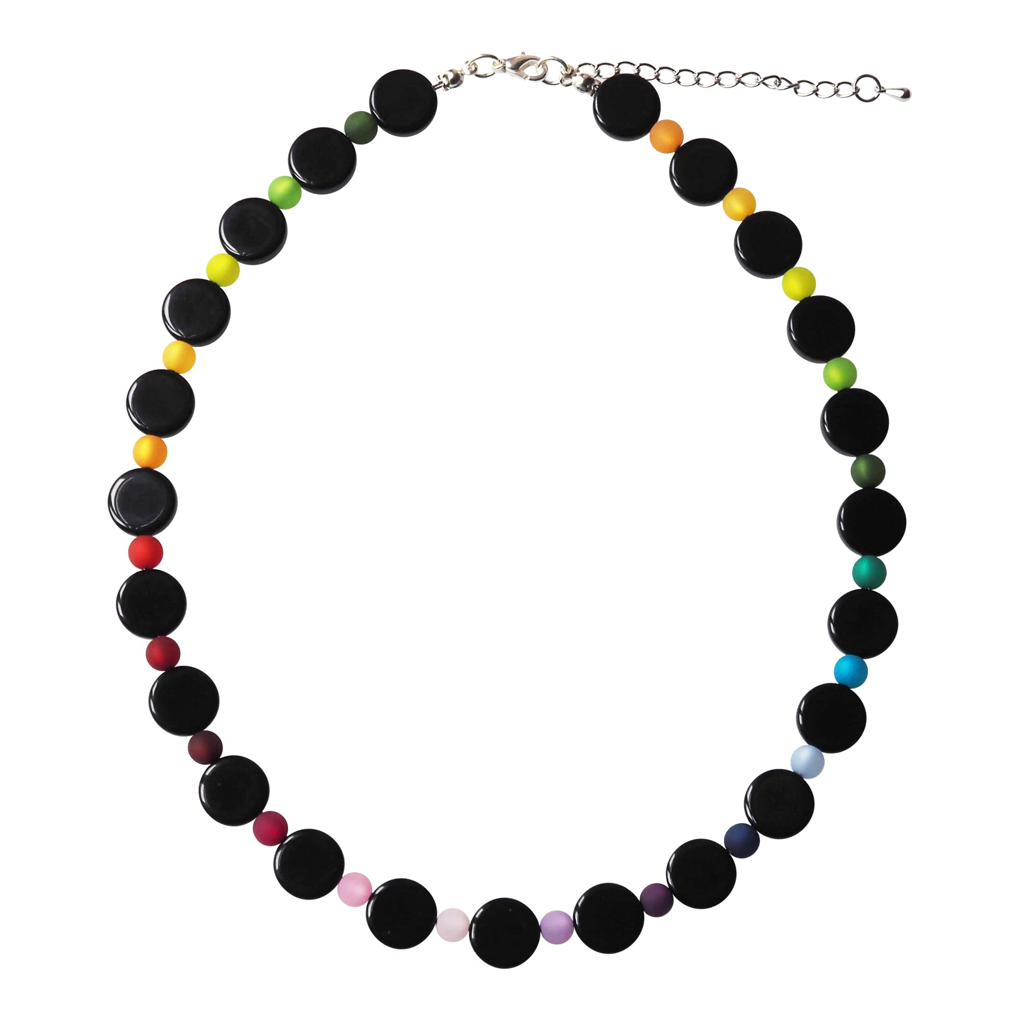 Polariskette Regenbogen Kette schwarz bunt