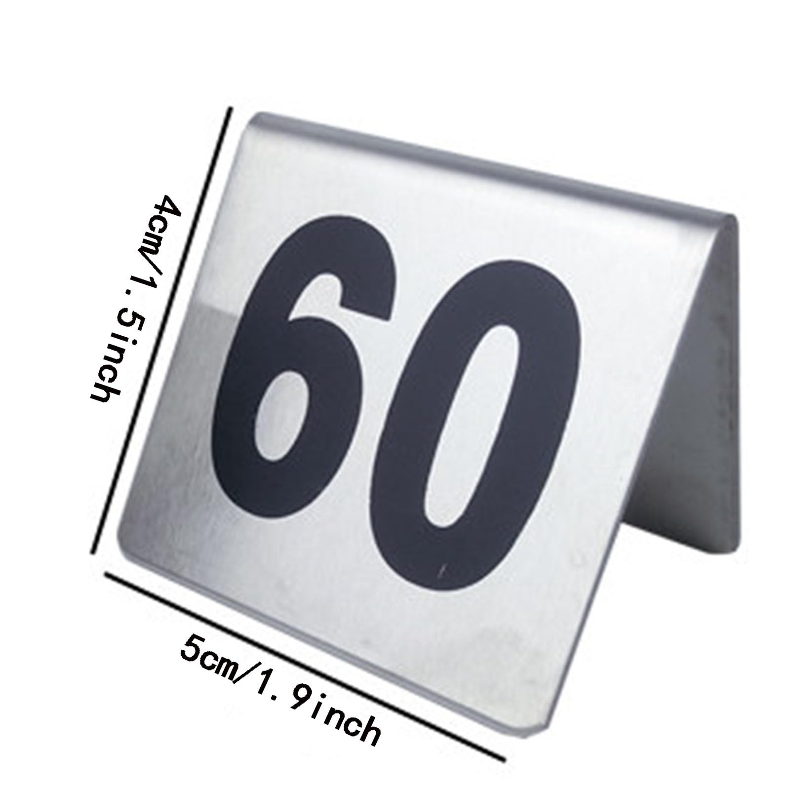 Tarjetas de números de mesa de restaurante, tarjetas de números de mesa de acero inoxidable, impresión a doble cara, 1-25, 1-50, adecuadas for restaurantes(1-50)