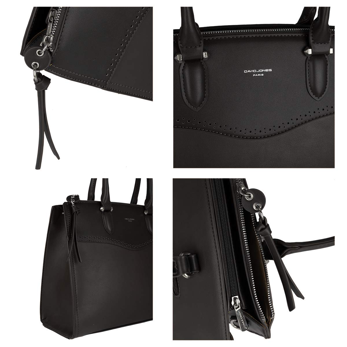 David Jones - Grande Borsa a Mano Donna Elegante - Borsa a Spalla Tracolla PU Pelle Capiente - Satchel Tote Shopper Bag Lavoro - Molte Tasche Scomparti - Quotidiana Moda
